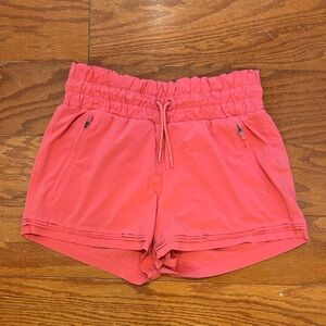 Coral high waisted Athleta Girl shorts